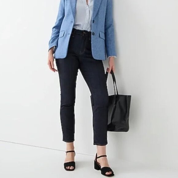 NEW NWT! J. CREW CURVY VINTAGE SLIM STRAIGHT JEANS CROPPED ANKLE STRETCH sz 33 - Picture 1 of 7